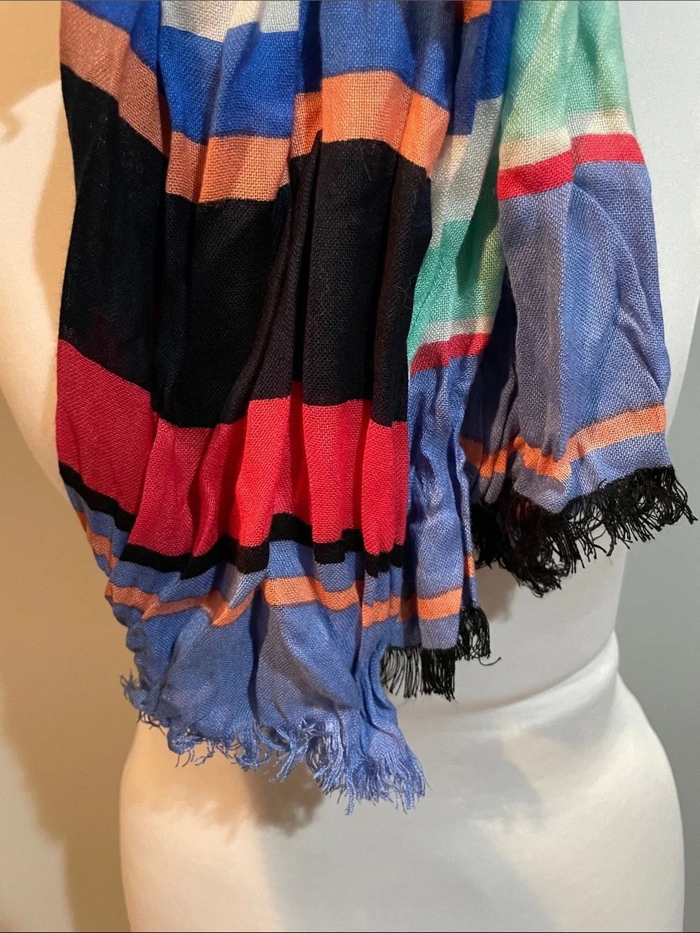 Kate Spade Striped Multicolor Lightweight Scarf
